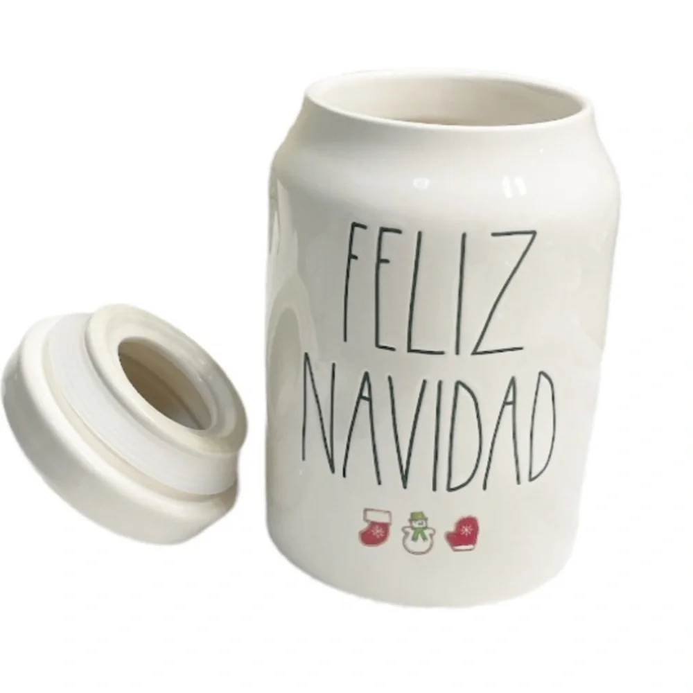 NEW Rae Dunn FELIZ NAVIDAD Christmas Canister w/Lid 🎄☃️🎄